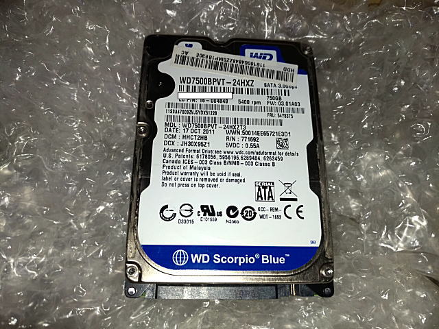 WD7500BPVT
